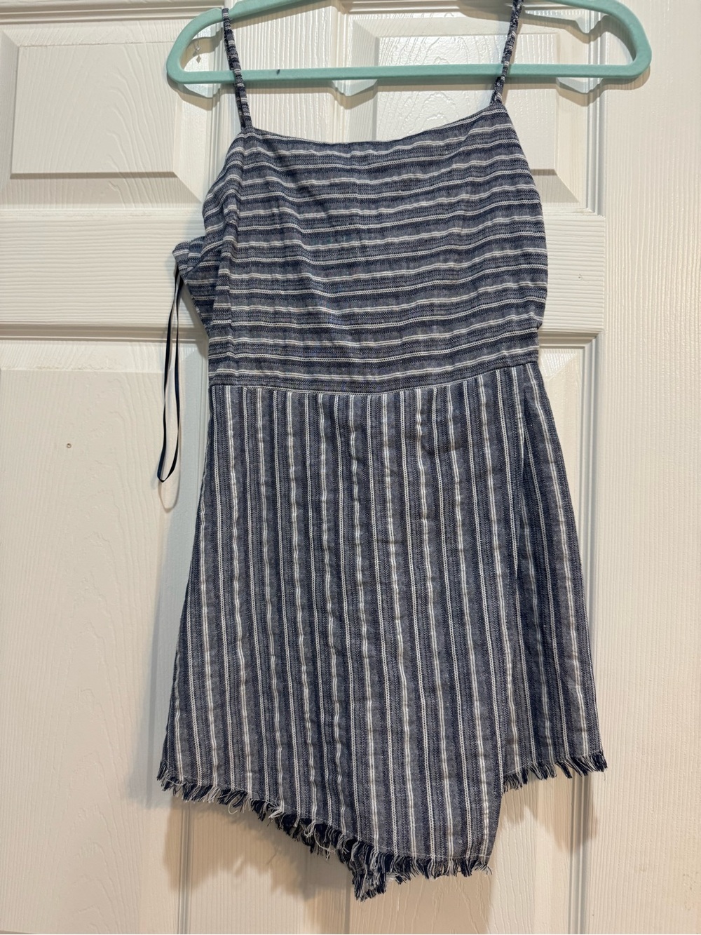 Striped Navy & White Spaghetti Strap Summer Romper